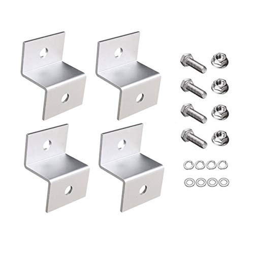 Fber Trolleyshop 1 Set (4pcs) Solar Panel Mounting Hardware Z Type Bracket Aluminum WStainless Bolt for RV Boat Off Grid 38mm Width Solar Panels Up to 80W