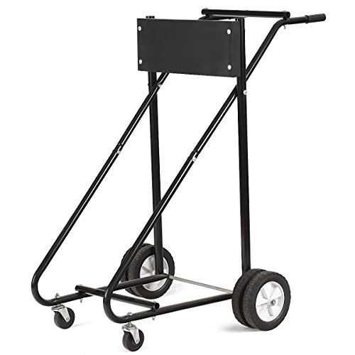 Goplus Boat Motor Stand 315 LBS Heavy Duty Pro Outboard Engine Carrier Cart Dolly Storage (Black)