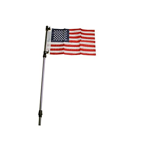Pactrade Marine Boat Flag Pole Telescoping from 26 to 48 Aluminum 34 Tube wUSA Flag