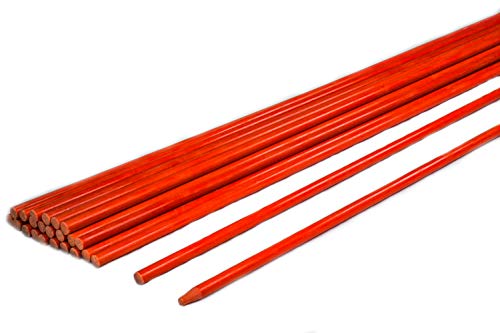 Fiberglass 48 Inch Driveway Markers  Safety Fencing Stakes Orange Pointed tip for Property Field Snowplow Guide Garden Markers 4 Ft ¼ (Pack of 20)
