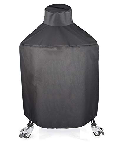 Mini Lustrous Kamado Grill Cover for Kamado Joe Classic  CharGriller and Large Big Green Egg Outdoor All Weather Grill Cover with Durable and Waterproof Fabric Black
