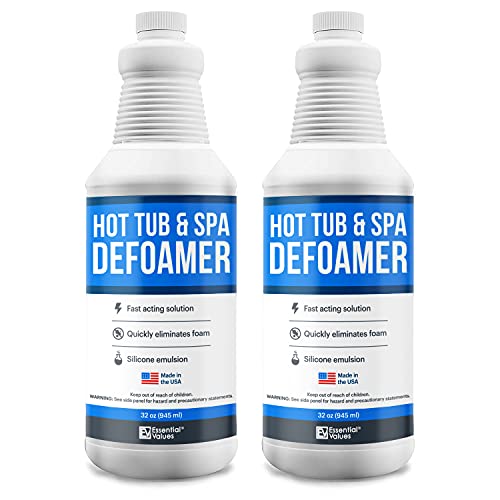 2 Pack Hot Tub Pool  Spa Defoamer (32oz Bottles)  Eliminate Foam Without Harsh Hot Tub Chemicals EcoFriendly  Safe w Silicone Emulsion Formula Get Foam Down and Enjoy Leisure Time