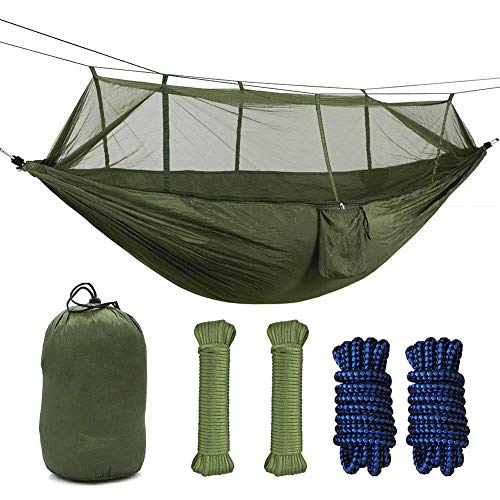 Camping Hammock with Mosquito Net Single Persons Iqammocking Bed Tent Portable Cot for RelaxationTravelingOutside Leisure(CA Warehouse)