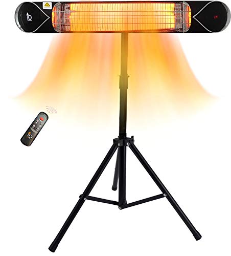 Electric Heater Outdoor  Portable Outside Heater with Stand  1500W Weatherproof Infrared Heater IndoorOutdoor by iQ Heat