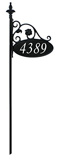 48&quot Park Place Oval Reflective 911 Home Address Sign For Yardndash Custom Made Address Plaquendash Wrought Iron Look