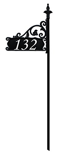 Boardwalk Reflective 911 Home Address Sign For Yard - Custom Made Address Plaque - Wrought Iron Look Exclusively