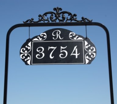 Le Paris Estate Reflective Address Sign One Sided