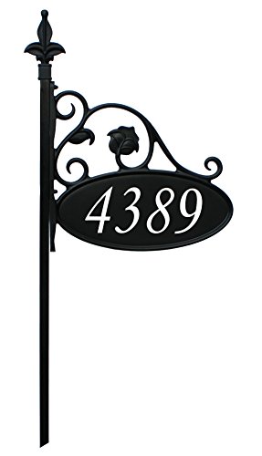 Park Place Oval Reflective 911 Home Address Sign For Yardndash Custom Made Address Plaquendash Wrought Iron Look Exclusively