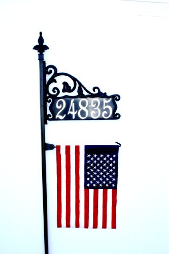Super Reflective Address Sign 48&quot With American Flag