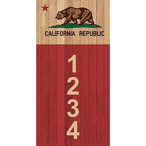 CALIFORNIA BEAR - Custom House Numbers by State of Address  - 35 x 7 Metal