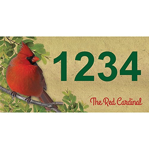 OHIO RED CARDINAL - Custom House Numbers by State of Address  - 12 x 6 Metal