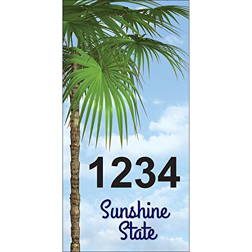 State of Address Florida Palm Trees - Custom House Numbers 35 x 7 Metal