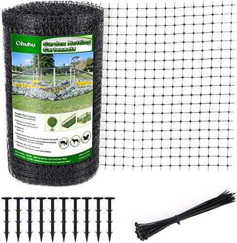 Ohuhu 68 x 100 FT Heavy Duty Bird Netting with Cable Ties  Ground Nails PP Material AntiBird Reusable Garden Netting for Fruit Vegetable Plant Trees Plastic Deer Netting Fencing Protection