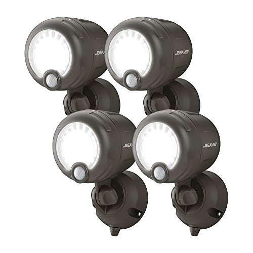 Mr Beams MB360XT Wireless BatteryOperated Outdoor MotionSensorActivated 200 Lumen LED Spotlight Brown 4Pack