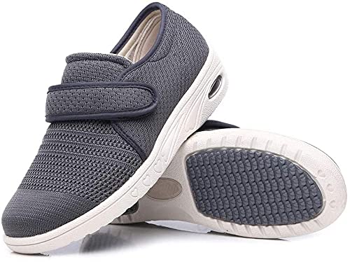 CCSSWW Adjustable Orthopedic Footwear for ArthritisUltraWide Joint EdemaGray_Mens 105 Womens 115WideFitting Touch Close BarStrap Shoe Slipper