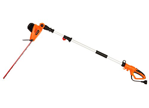 Garcare 48-Amp Multi-Angle Corded Pole Hedge Trimmer with 20-Inch Laser Blade Blade Cover Included