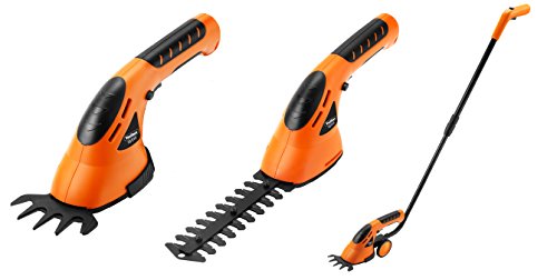 Vonhaus 3-in-1 Cordless Grass Shears  Hedge Trimmer - Handheldamp Wheeled Extension Handle