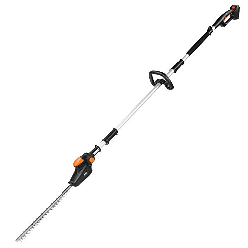 Vonhaus 20v Max 16-inch Cordless Electric Pole Hedge Trimmer - Includes 15ah Li-ion Battery Telescopic Extension