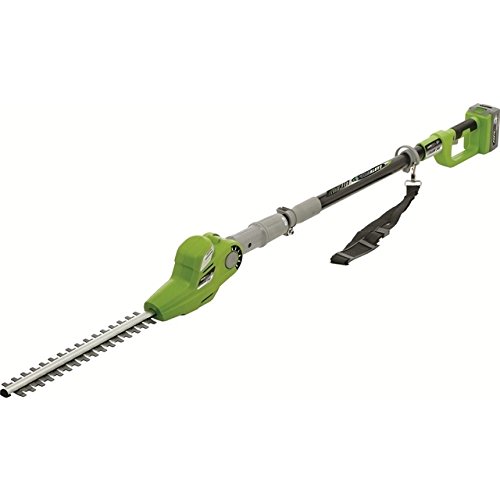 Earthwise - Best 17-inch Cordless Pole Garden Hedge Trimmer Powered By 24 Volt Lithium Ion Battery