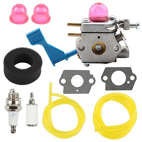 Hilom C1U-W13A Carburetor with Air Fuel Filter Turn Up Kit for Craftsman Poulan Weedeater 530071633 GHT220 GHT220LE GHT180 GHT180LE GHT195LE GHT225LE DAHT22 25HHT HHT25 Gas Hedge Trimmer 358796353