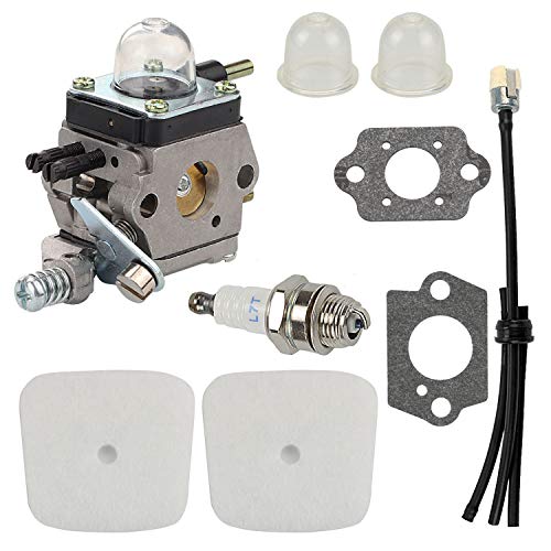 Mannial C1U-K54A C1U-K82 C1U-K17 Carburetor Carb fit Little Wonder Mantis 6040 2119 2242S 2124 2216D 2224D 2130 2230S 2230D Gas Hedge Trimmer 615-387-Stens with Air Filter Spark Plug