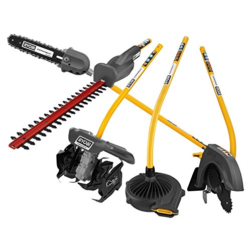 Ryobi Expand-it Hedge Trimmer Pole Saw Cultivator Blower and Edger Attachment Kit Power Base NOT Included Certified Refurbished