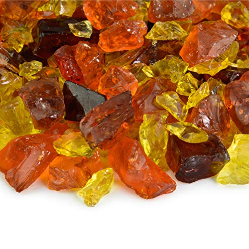 Golden Harvest  Crushed Fire Glass Blend for Indoor and Outdoor Fire Pits or Fireplaces  10 Pounds  38 Inch  34 Inch
