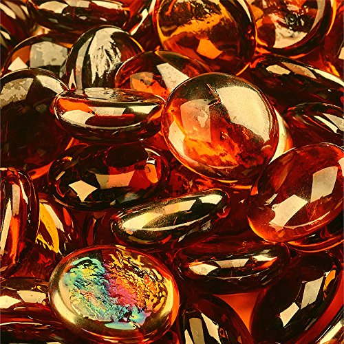 High Desert  Fire Glass Beads for Indoor and Outdoor Fire Pits or Fireplaces  10 Pounds  34 Inch SemiReflective