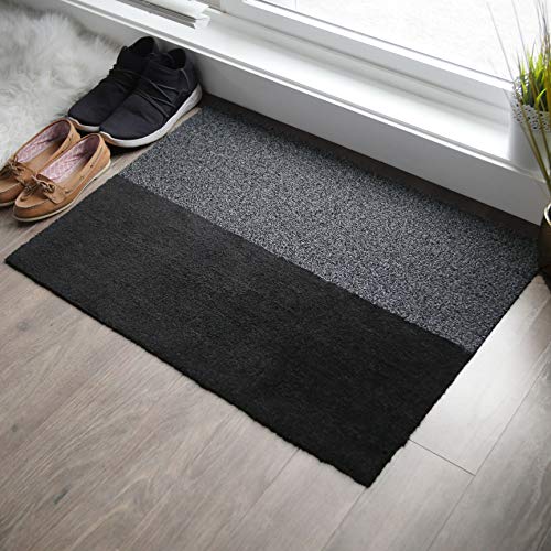 2in1 Indoor Outdoor Welcome Mat  Half Absorbent Entryway Rug Half Shoe Scraper Doormat  Front Door Mats Outside or Inside Use Anti Slip  Large (24 x 34 inches)