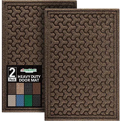 Amagabeli 2 Pack Large Outdoor Door Mats Rubber Scraper 36 x 24 for Front Door Entrance Outside Doormat Patio Rug Dirt Debris Mud Trapper Waterproof Out Door Mat Washable Carpet