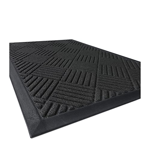 Front Door Mats Outdoor IndoorHeavy Duty Non Slip Rubber Shoes Scraper Welcome Mat Black Door Mats for Outside Inside Entry EntranceIndoor Outdoor Doormats Entryway Entry Door Rug17x30