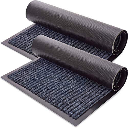 Sierra Concepts Front Door Mat Welcome Mats 2Pack  Indoor Outdoor Rug Entryway Mats for Shoe Scraper Ideal for Inside Outside Home High Traffic Area Steel Gray 30 Inch x 17 Inch