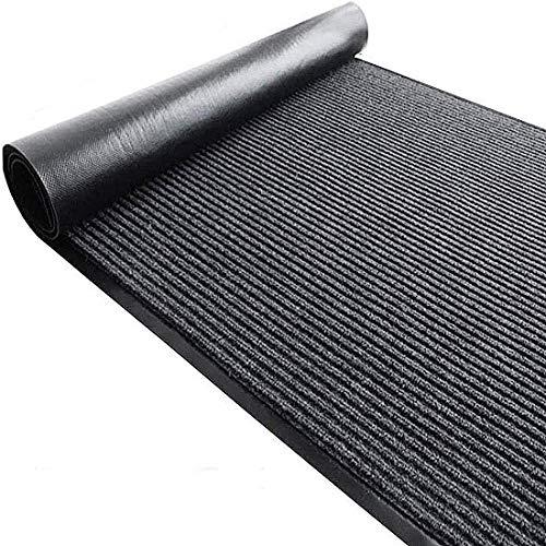 uyoyous 3 X 10 Striped Brush Step Entrance Mat Commercial Grade Door Floor Mat Entry Collection Slip Skid Mat Vinyl Backed Utility Doormat Indoor Scraper Door Mat Low Profile Rubber Door Mat