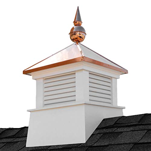 Good Directions 2118MV700 18 Square Manchester Vinyl Avalon Copper Finial Cupola White