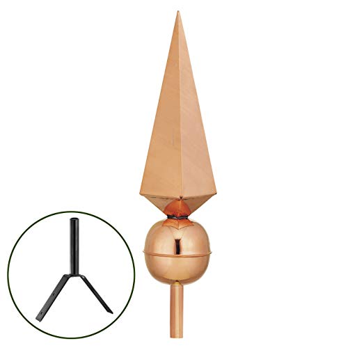 Good Directions 701 Lancelot Finial with roof Mount Polished Copper