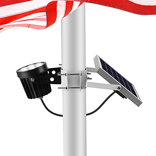 Solar Flag Pole Light Outdoor Dusk to Dawn Waterproof Batteries Replaceable Fits 063 Flagpole Solar Powered Led Light White 6000K