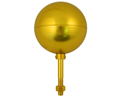 5 Diameter Gold Anodized Aluminum Flagpole Ball Finial for InGround Flagpoles