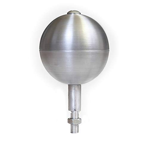 Flagpole Ball Ornament  Flag Pole Topper  5 Ball with 12 Aluminum Hollow Rod  Best Flag Pole Parts  Aluminum Flagpole Ball  Fits Most USA Flagpoles  Silver Satin Topper