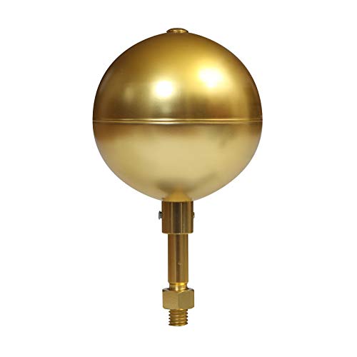 Flagpole Ball Ornament  Flag Pole Topper  6 Ball with 12 Aluminum Hollow Rod  Best Flag Pole Parts  Anodized Aluminum Flagpole Ball  Fits Most USA Flagpoles  Gold Topper