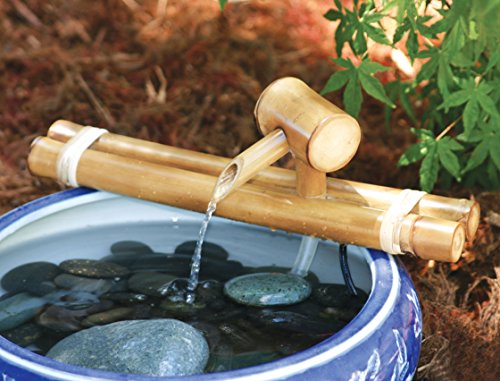 Bamboo Accents Japanese Water Fountain Versatile IndoorOutdoor Fountain 12 Classic Style Smooth SplitResistant Bamboo to Create Your Own Zen Fountain