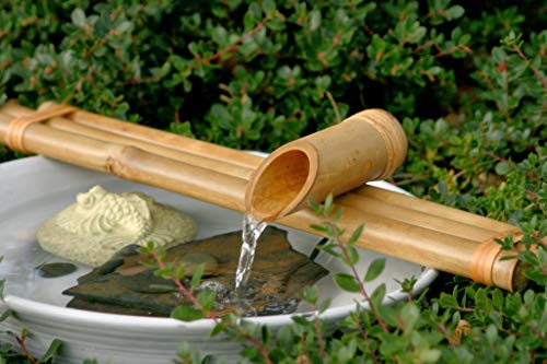 Bamboo Accents Water Fountain  Pump Kit  18 inch 3 Arm Style SplitResistant All Natural Bamboo  DIY IndoorOutdoor Zen Garden  Fits 1530 inch Bowl (not Included)