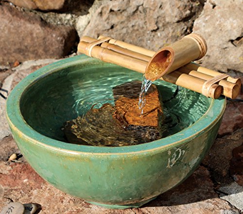 Bamboo Accents Water Fountain for Yard IndoorOutdoor Fountain 12 Wide ThreeArm Style Base Smooth SplitResistant Bamboo to Create Your Own Zen Fountain (Container Not Included)