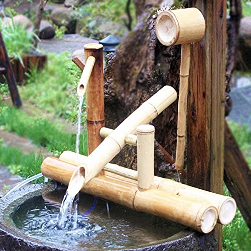 Bamboo Outdoor Japanese Garden Feature Garden Water Fountain Bamboo Water Feature Rocking Pump Water Landscape Outdoor Japanese Garden Feature
