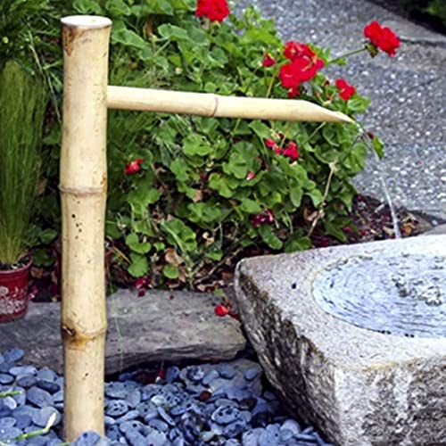 HTian Bamboo Feng Shui Water Fountain Outdoor Landscaping Water Circulation System Decoration Garden Feature Spout
