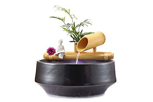 Lifegard Aquatics R440850 Bamboo Fountain with Plant HolderComplete with Pump and Tubing 8 Brown