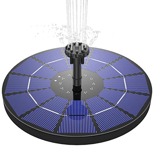 AISITIN 35W Solar Fountain Pump Solar Water Pump Floating Fountain Builtin 1500mAh Battery with 6 Nozzles for Bird Bath Fish Tank Pond or Garden Decoration Solar Aerator Pump