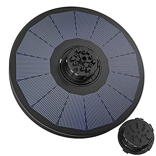 OKMEE Solar Fountain Upgraded 4in1 Nozzle 22W Solar Powered Fountain Pump with 7 Water Styles Solar Bird Bath Fountain for Bird Bath Pond Pool Fish Tank Aquarium and Garden Black