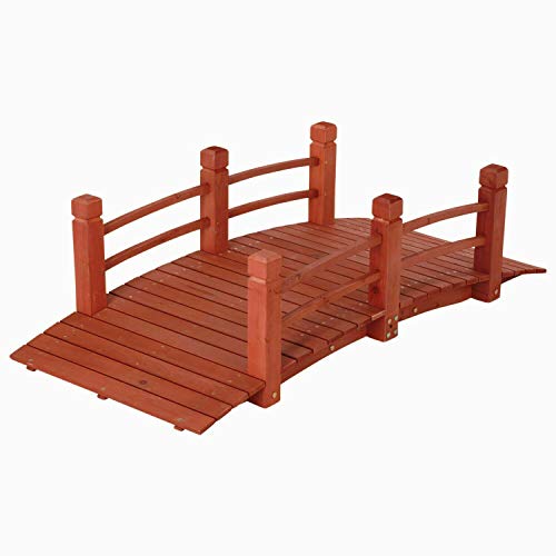 5 ft (59 in) Wooden Garden BridgeGarden Stream Yard Walkway wDouble Rails Product SKU GD04211