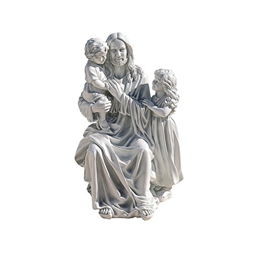 Design Toscano DB32131 Jesus Loves The Little Children Smiling Christ Garden Statue Antique Stone Finish