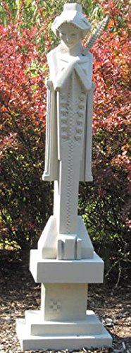 Frank Lloyd Wright Midway Gardens Sprite Statue with Baton and Pedestal (42 H)  Authorized Reproduction  Cast Stone